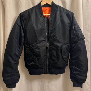 Alpha Industries MA-1 Heritage Blue Bomber Jacket (Medium - Slim Fit)